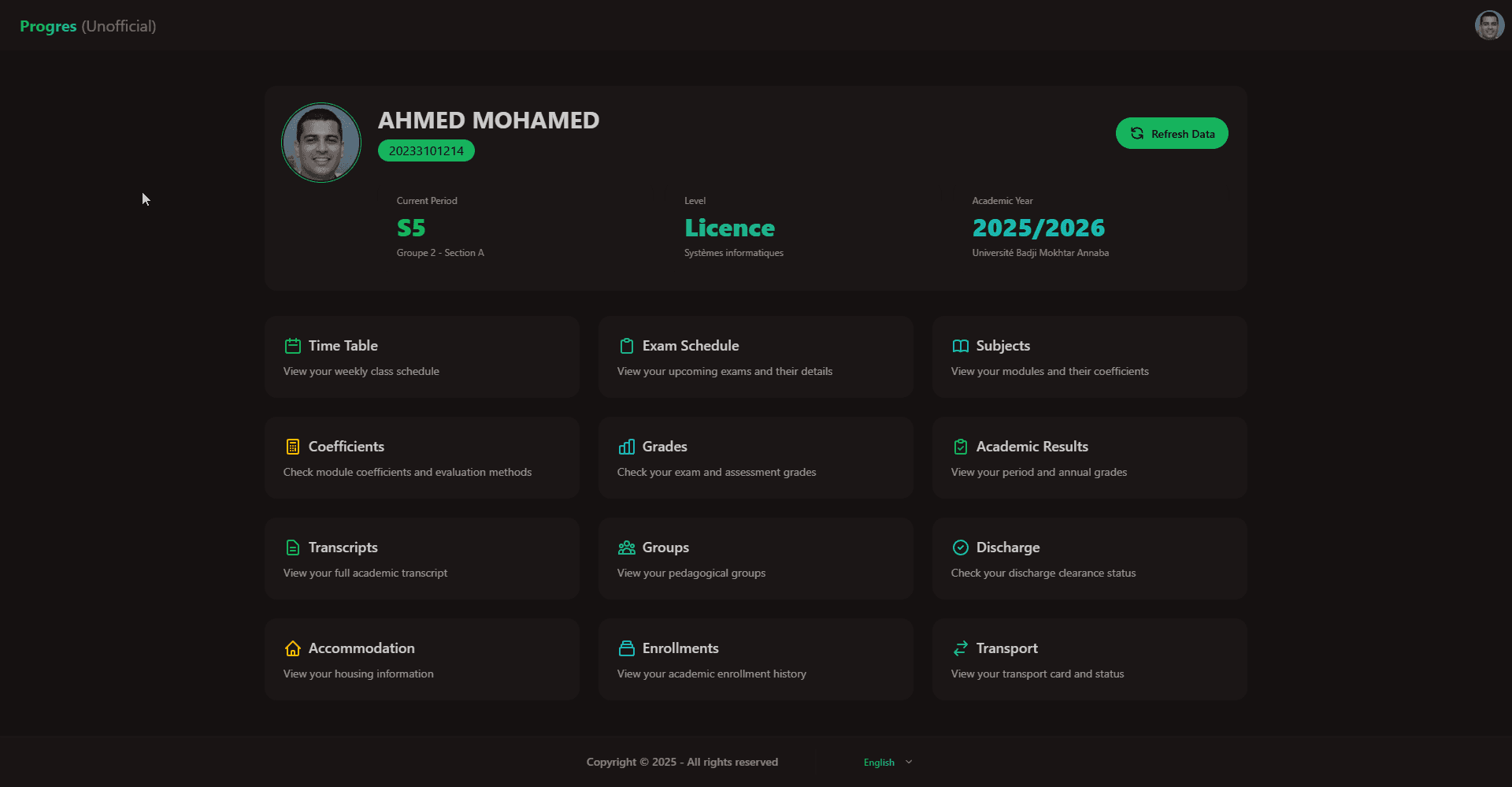 Progres – Mobile View