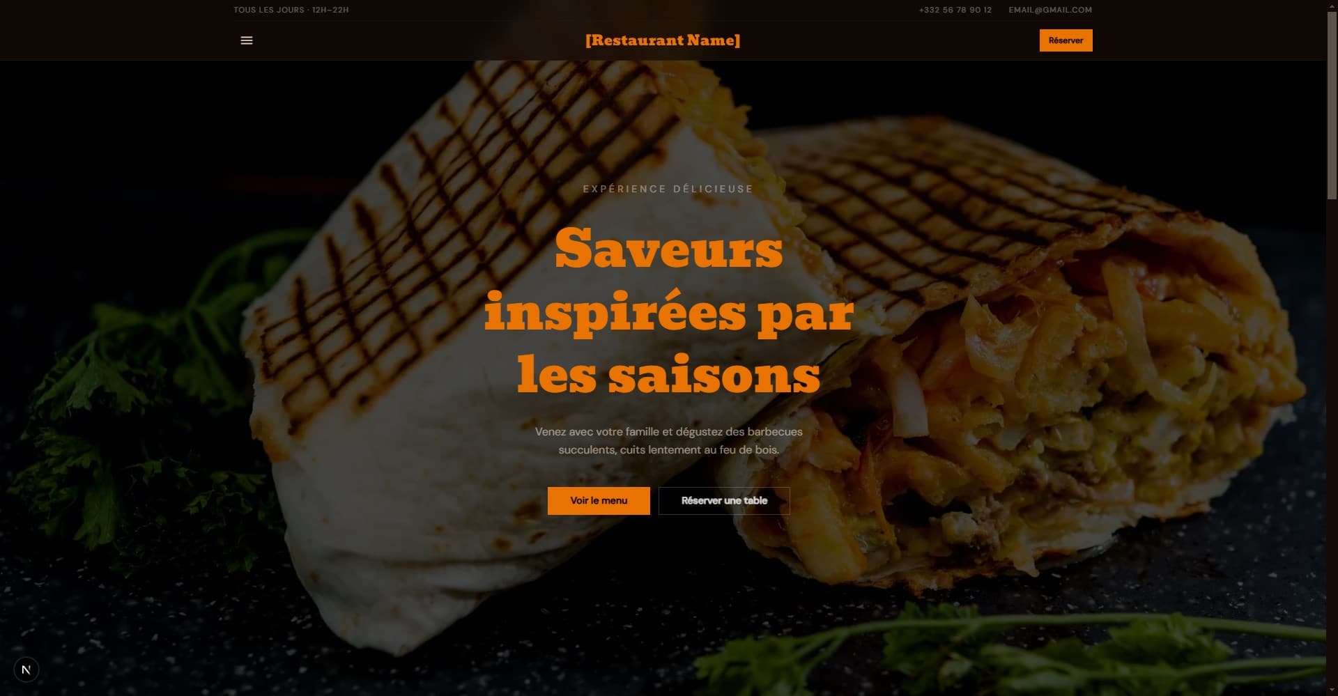 Restaurant Template – Home