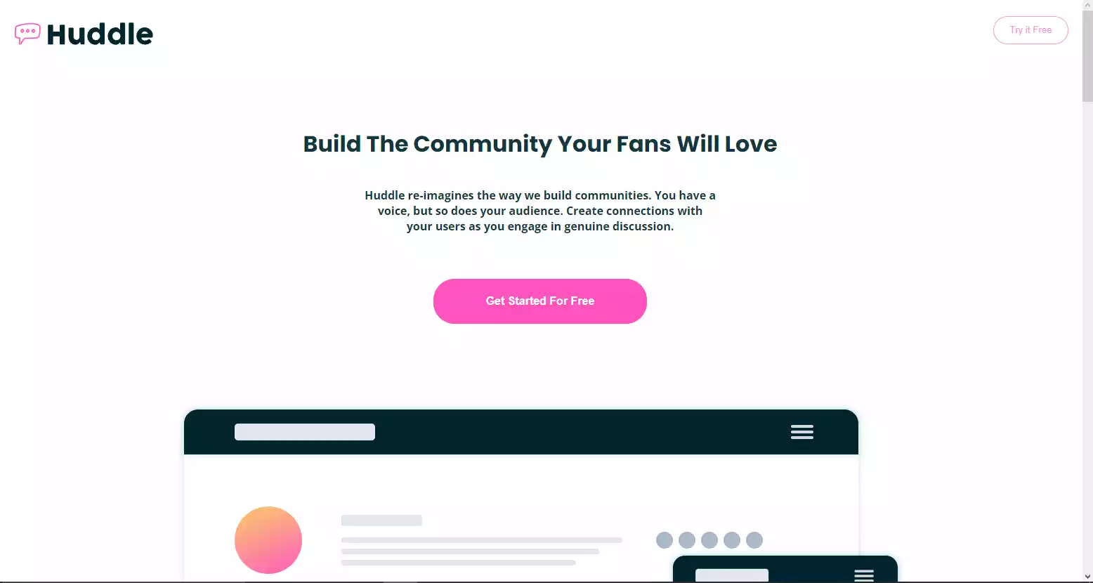 Huddle Landing Page image